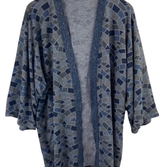 7. NWT Muses Lounge Mosaic Tile Print Open Cardigan Soft Womens Size XL - Picture 1 of 7
